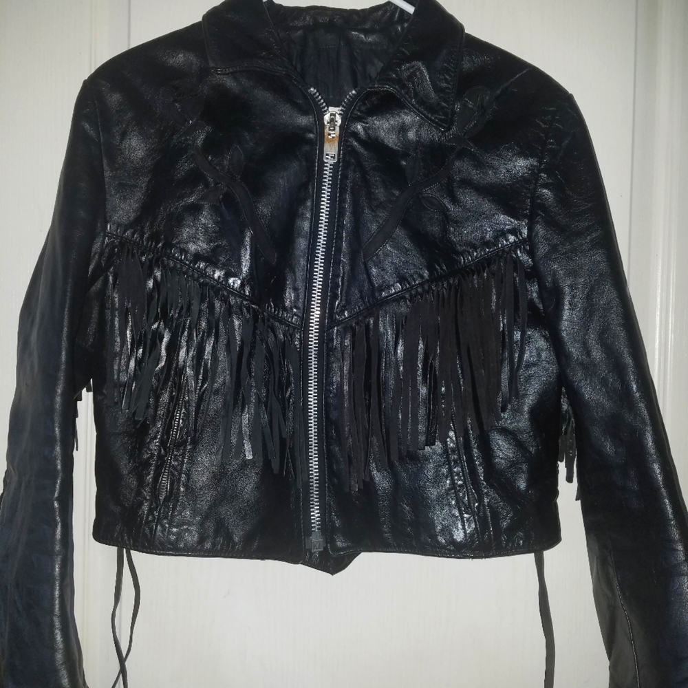 SteerBrand Womens Fringe Leather Vtg Sz 12…